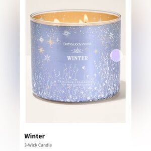 NIB Bath & Body Works “Winter” 3-Wick Candle w Decorative Metal Lid.